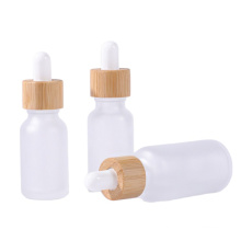 15Ml 20Ml 30Ml 50Ml Essential Oil Serum Clear Glass Dropper Bottle With Bamboo Cap Lid